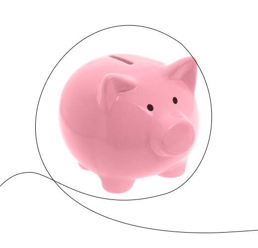 Pink piggy bank